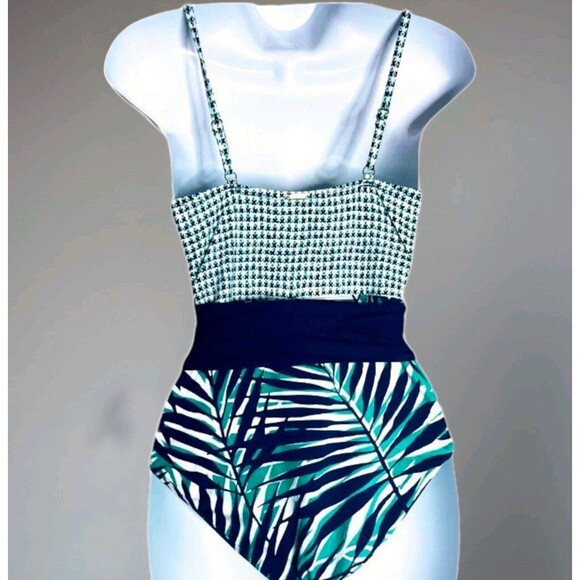 Anne Cole Signature Women’s Size 10 Tropical Print 1 One Pc Monokini Swimsuit - Picture 2 of 6